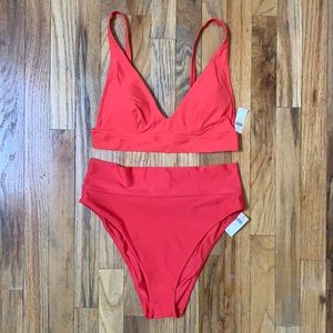 Aerie Red High Waisted Bikini NWT